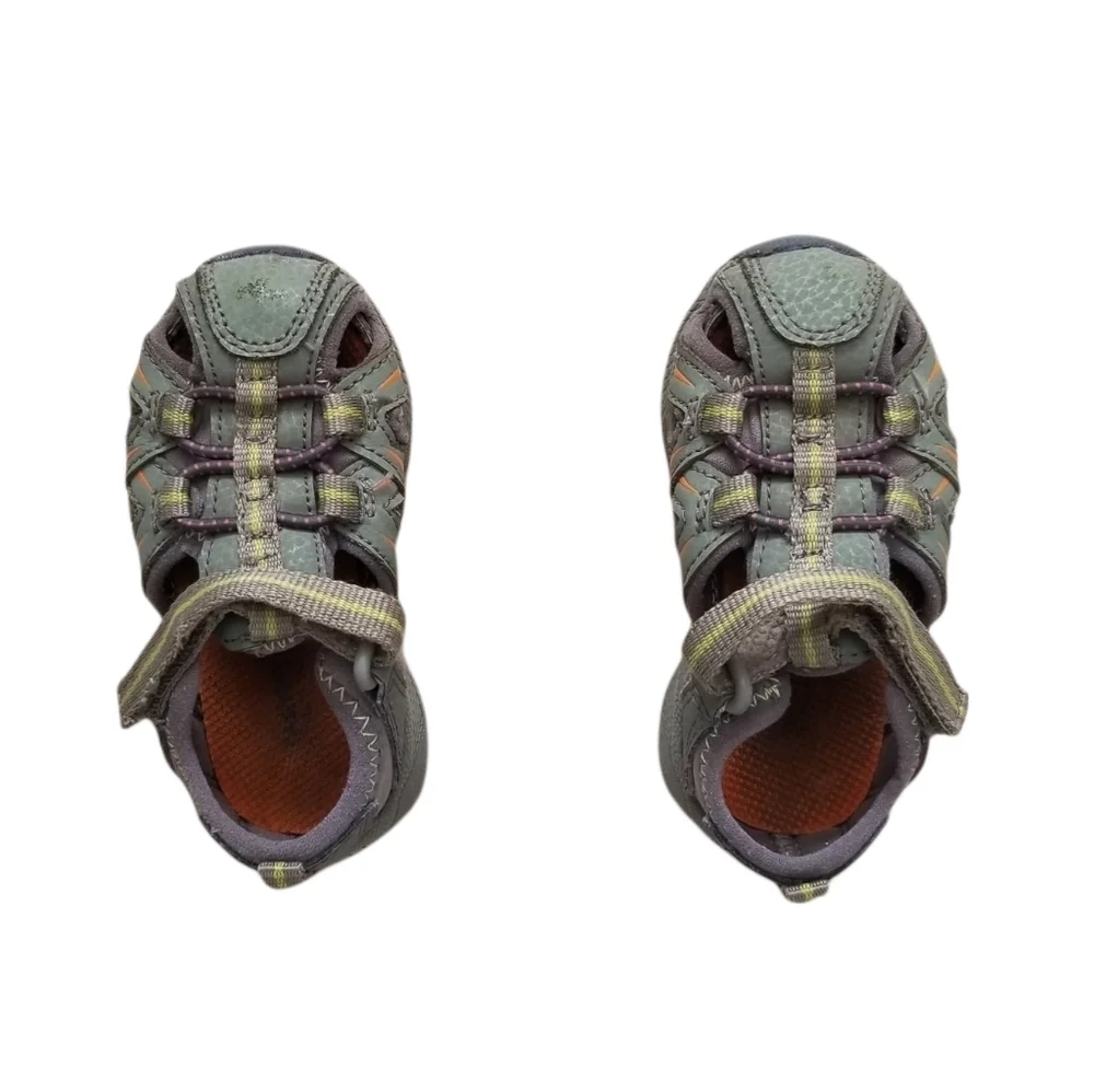 Merrell Toddler Boys Size 5M Army Green/ Neon  Hydro Hiker Junior Sandals MT5337
